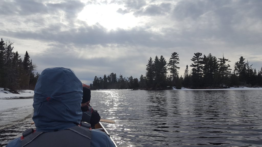 the end of good first day paddling in our canoe 2019